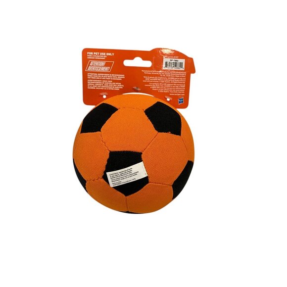 NERF DOG Halloween Squeak & Bounce 5" Orange Black Plaid Ball - Picture 3 of 3